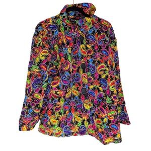NWT Raquel Colorful Paisley Women's Jacket Embroidered,‎ 2XL